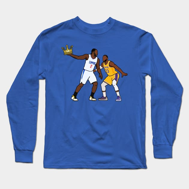 Kawhi Leonard 'KING OF LA' Los Angeles Clippers Long Sleeve T-Shirt by xavierjfong